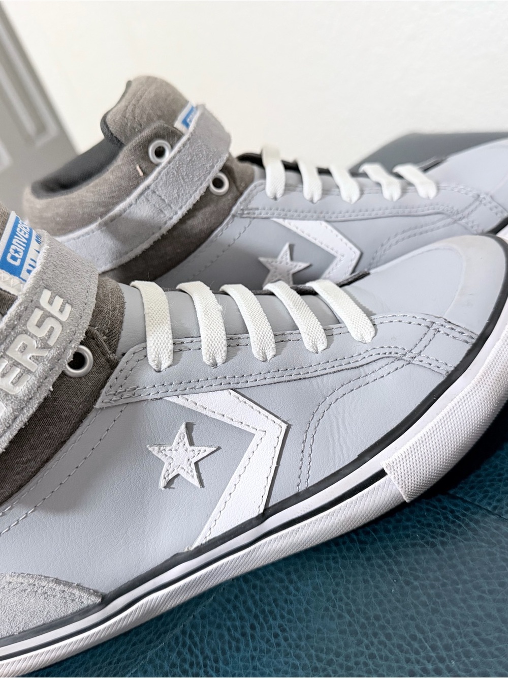 Converse Kids Gray & White High-Top Sneakers with Star Chevron